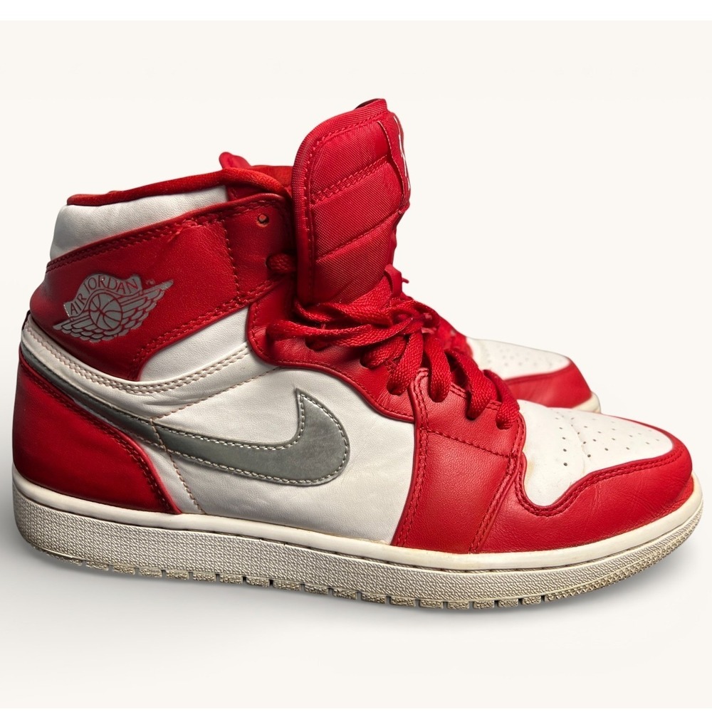 Nike Air Jordan 1 Retro High Silver Medal Red White Mens 10 332550-602